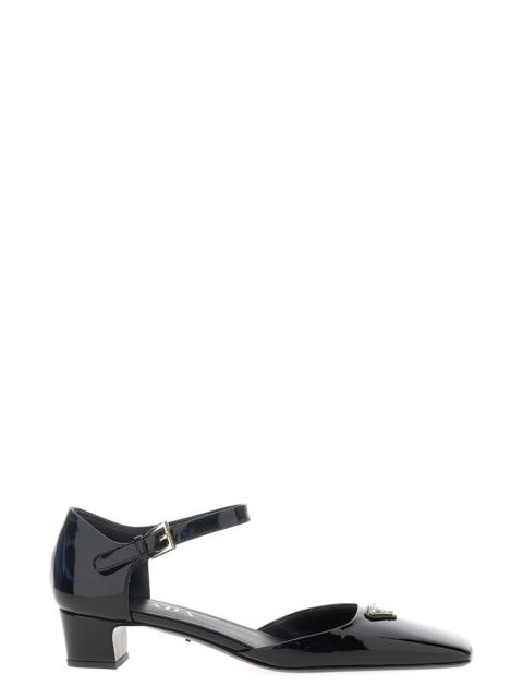 Prada Logo patent pumps