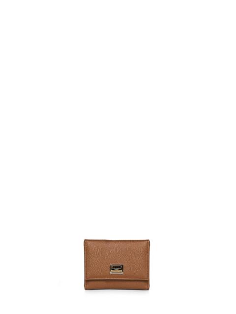 Dolce & Gabbana Dolce & Gabbana Women Caramel Dauphine Leather French Flap Wallet