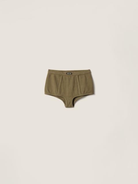 Miu Miu Garment-dyed ribbed boxer shorts