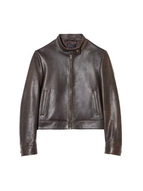 NILI LOTAN Nico Shrunken Leather Jacket