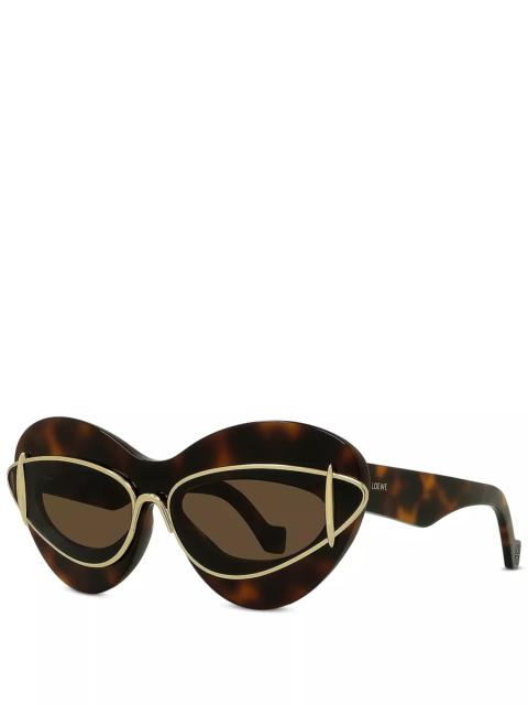 Loewe Double Frame Cat Eye Sunglasses, 67mm