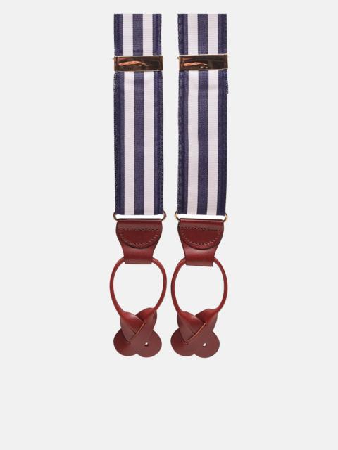 J. PRESS MADE-IN-USA NAVY & WHITE STRIPED GROSGRAIN BRACES