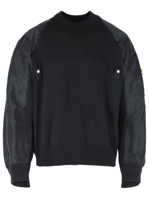 sacai Sacai Black Cotton Blend Sweater Men