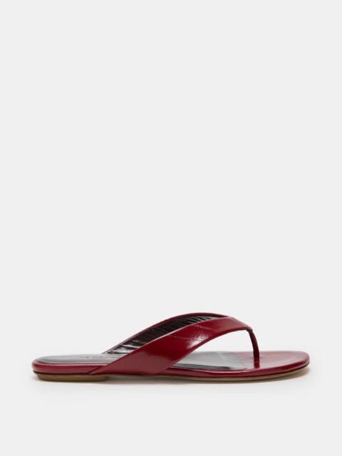 LE MONDE BÉRYL Flat Thong Sandal / Oxblood Leather Eel Effect