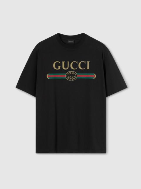 GUCCI Silk blend jersey T-shirt with print
