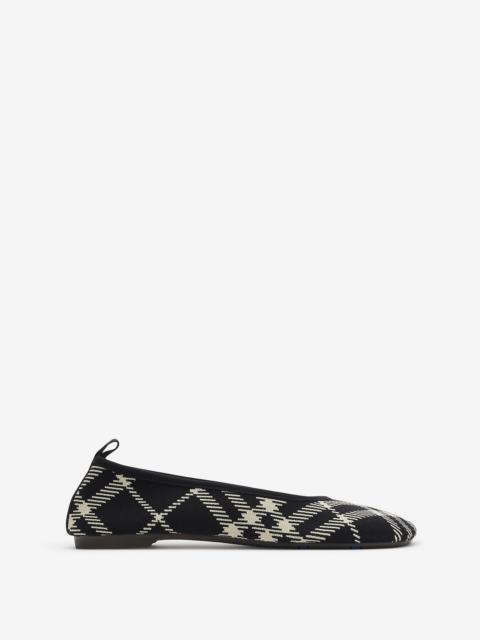 Burberry Check Knit Baby Ballerinas