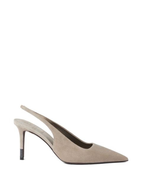 Brunello Cucinelli Brunello Cucinelli Women Suede Leather Slingback Pumps