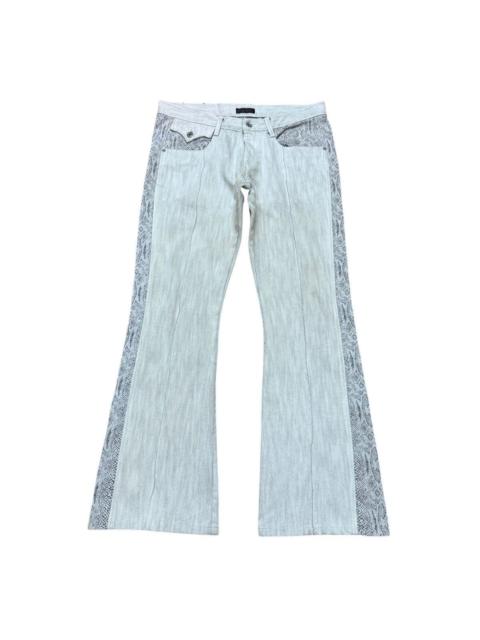 Other Designers Morgan Homme Snake Skin Denim Flare Jeans