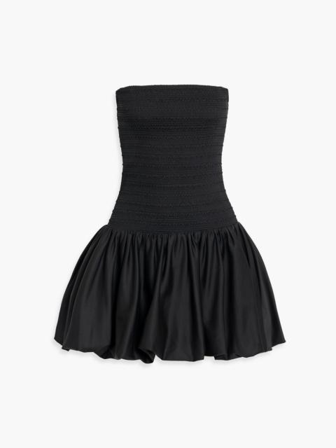 Alice + Olivia Arden strapless cotton-blend poplin mini dress