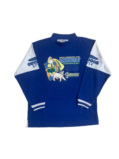 Other Designers Vintage Santaword Graphic Mockneck Colorblock Sweater
