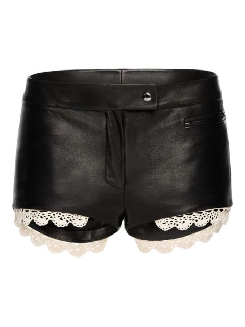 MAGDA BUTRYM leather lace-trimmed shorts