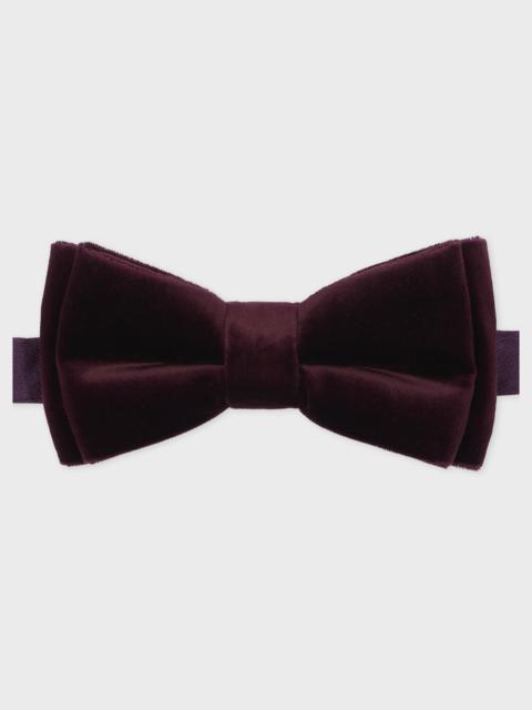 Paul Smith Burgundy Velvet Pre-Tied Bow Tie
