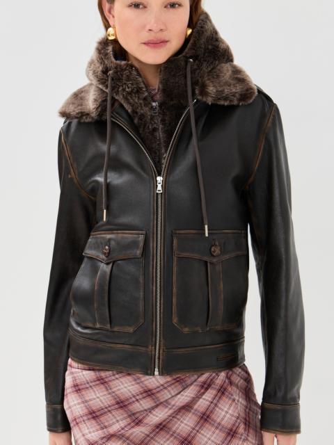 Monse Combo Leather Bomber Jacket