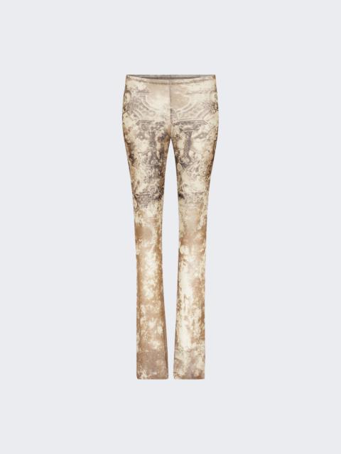 Jean Paul Gaultier Mesh Trouser Beige Médaillon Print