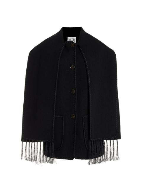Totême Embriodered Wool-Blend Scarf Jacket black