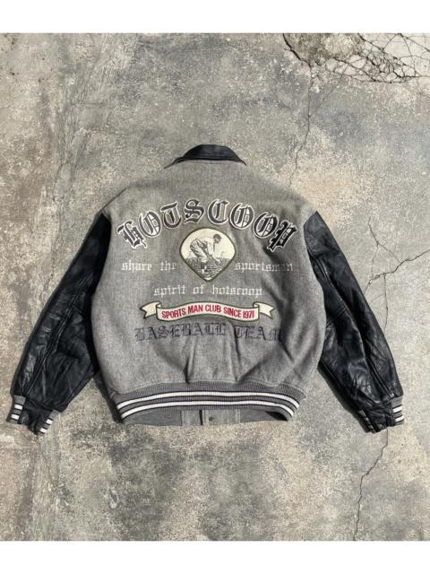 Other Designers MLB - VINTAGE HOT SCOOP BASEBALL TEAM VARSITY LEATHER JACKET