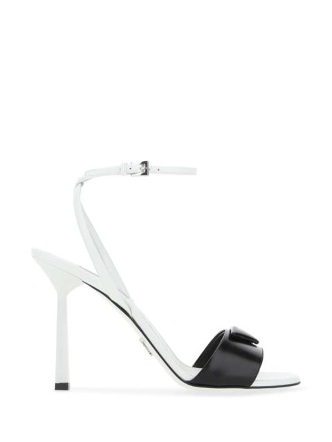 Prada Women Two-Tone Leather Sandals