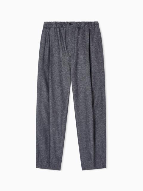 GIORGIO ARMANI SINGLE-PLEAT TROUSERS IN CASHMERE-BLEND FLANNEL
