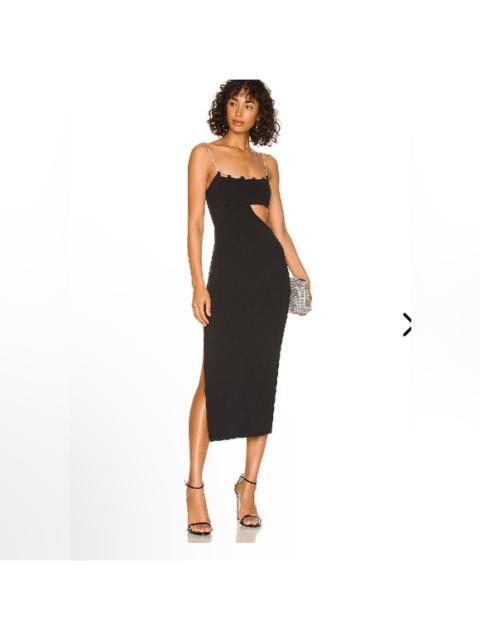 Other Designers NWT Lovers + Friends‎ CHARLOTTE MIDI DRESS in Black Rhinestone Detail Sz Small
