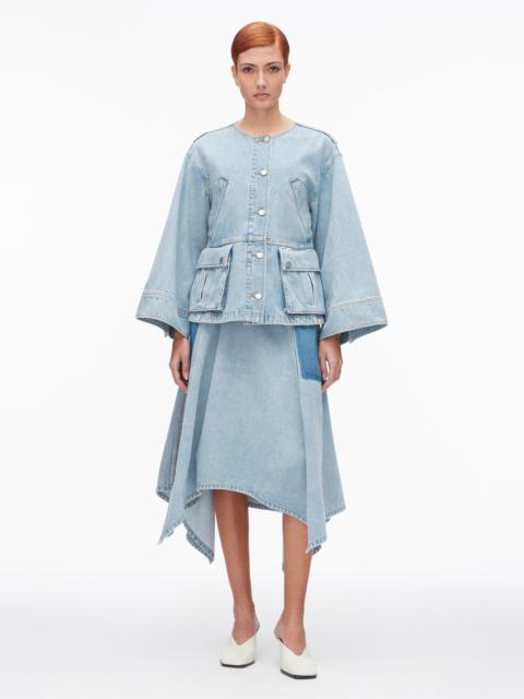 3.1 Phillip Lim Collarless Trapeze Denim Jacket