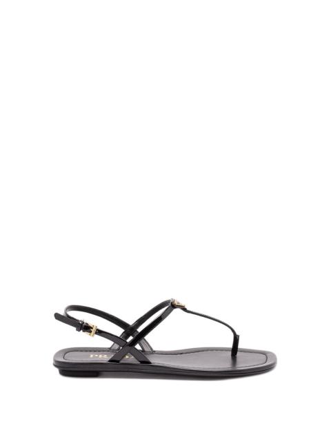 Prada Prada Women Patent Leather Flat Sandals