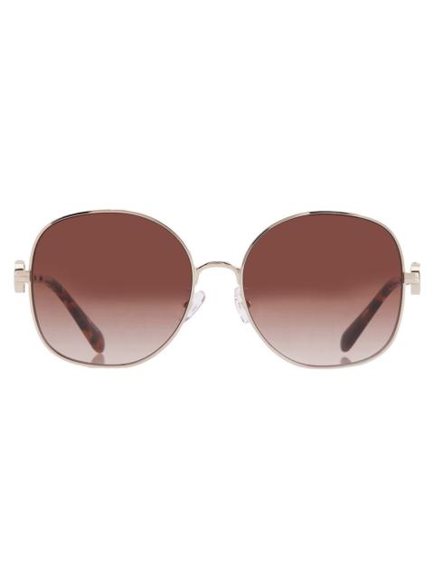 TORY BURCH Tory Burch Brown Gradient Round Ladies Sunglasses TY6112 334613 56