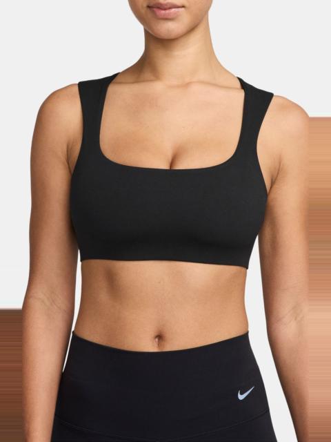 Nike Nike Zenvy Dri-FIT Open Back Sports Bra in Black/Cool Grey at Nordstrom