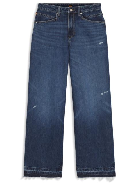 BOSS BLUE RELAXED-FIT JEANS IN RIGID DENIM