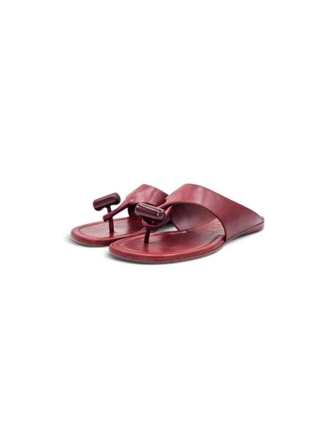 Loewe Toggle Flat Sandals Calfskin Leather Burnt Red EU 38 - $1100