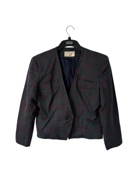 Givenchy Vintage Givenchy Life Plaid Cropped Jacket Minimalist Style