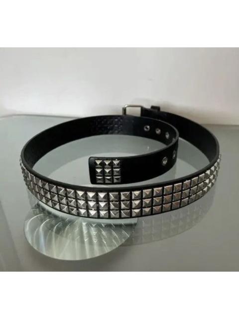 Other Designers Japanese Brand - Triple-Row Studded Punk Belt - 3.7cm Vegan Leather Hardware