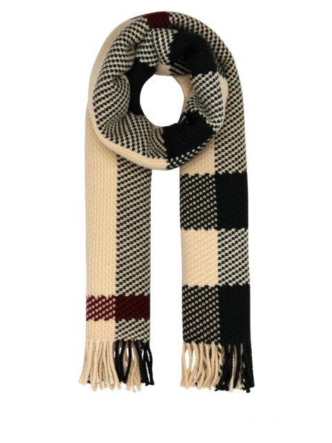 Burberry Embroidered wool scarf
