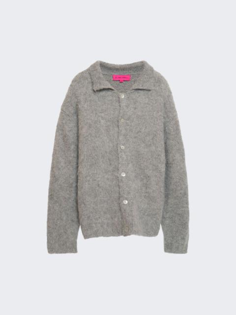 The Elder Statesman Thistle Button Up Sweater Light Grey