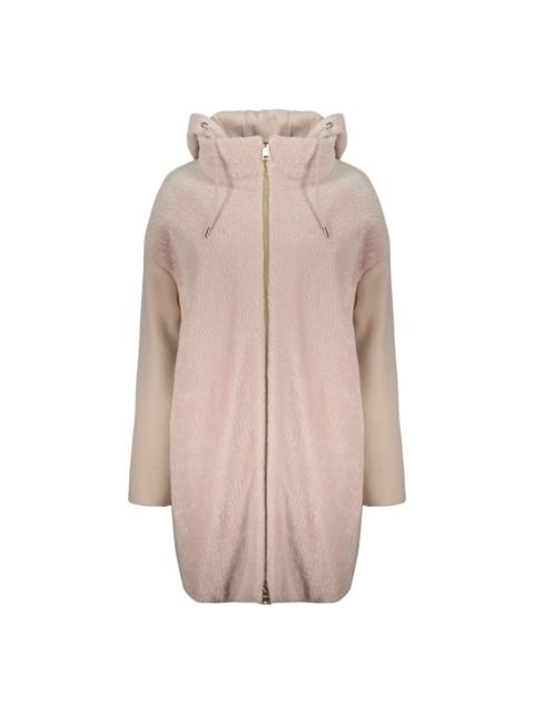 SHEARLING WOOL-BLEND COAT WITH HOOD
