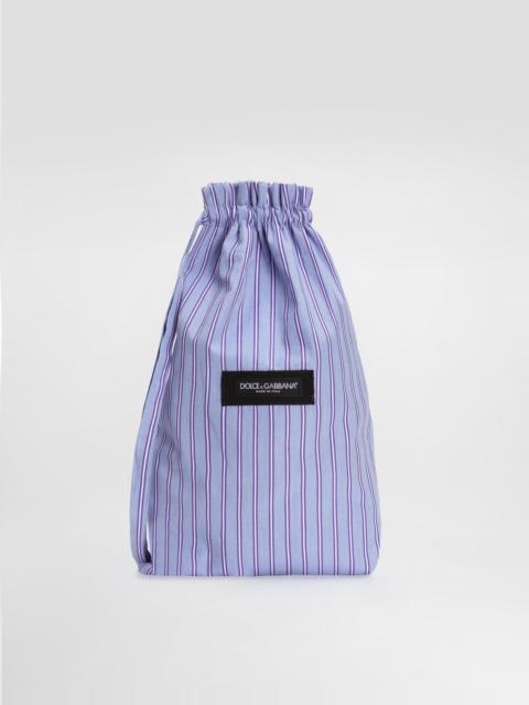 Dolce & Gabbana Striped poplin and leather crossbody bag