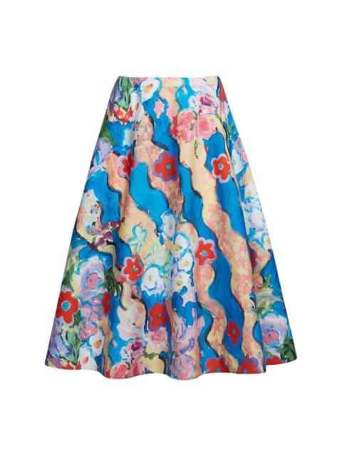 Marni floral-print A-line skirt