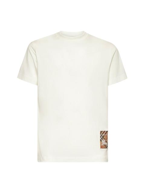 Burberry Burberry Men Cotton T-Shirt With Check Appliqué