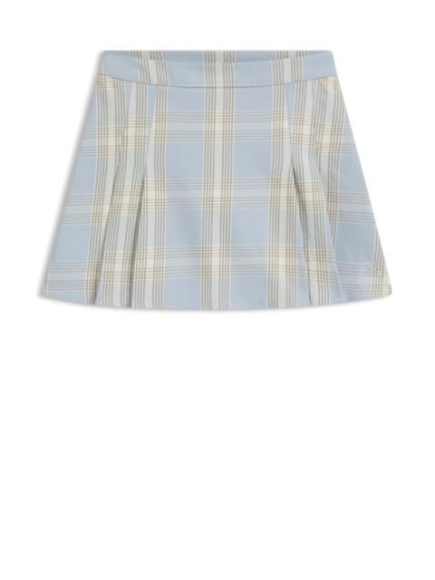 HUGO PLEATED MINI SKIRT IN CHECKED COTTON TWILL