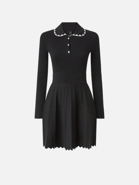 PINKO PLEATED RIBBED DRESS