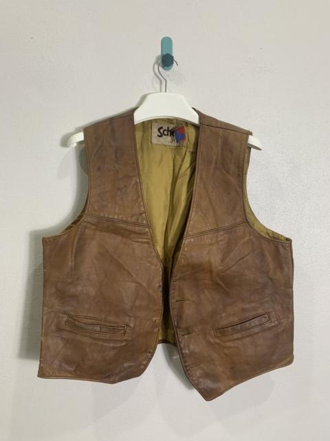 Schott Vintage 80’s Schott Leather Vest Trashed