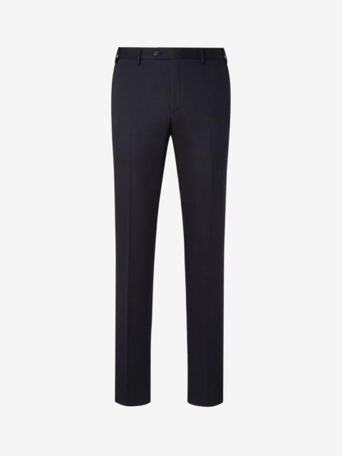 CORNELIANI Navy blue wool and stretch cotton trousers