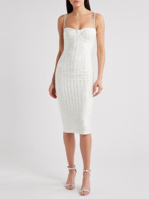 NADINE MERABI NADINE MERABI Nina Embellished Body-Con Cocktail Dress in White at Nordstrom