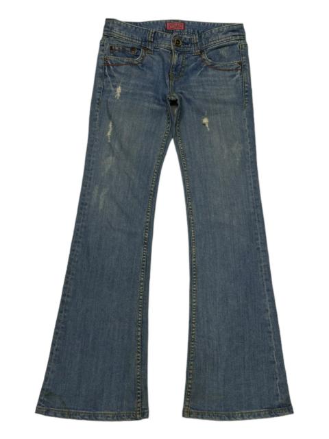 Other Designers Vintage - THE OZOCLOCKS LOW RISE FLARE DISTRESS DENIM FLARE JEANS