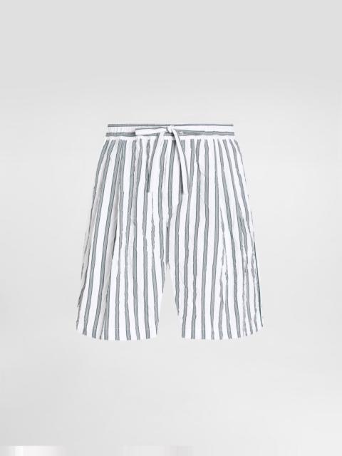 Dolce & Gabbana Crinkled striped poplin jogging boxers
