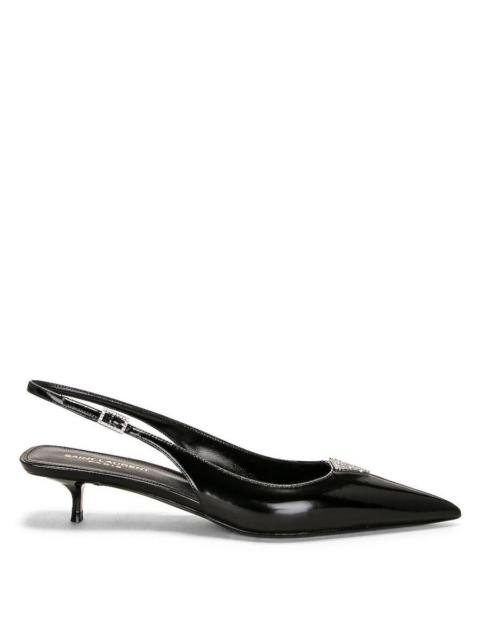 SAINT LAURENT Saint Laurent Cherish Leather Slingback Pumps