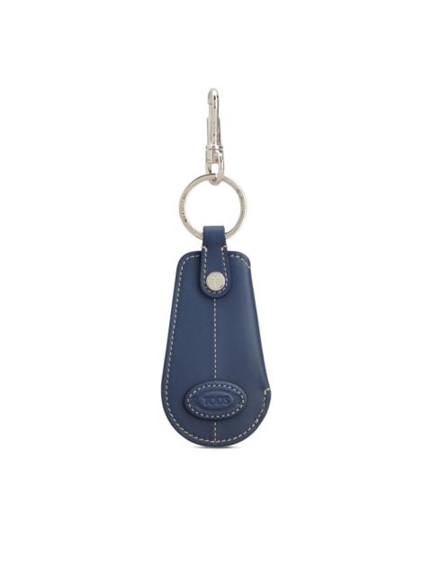 Tod's topstitched logo keyring
