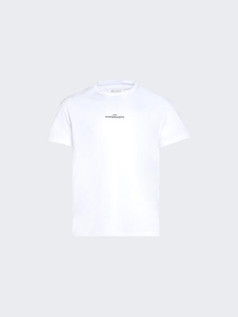 Maison Margiela Short Sleeve Tee White And Black Embroidery