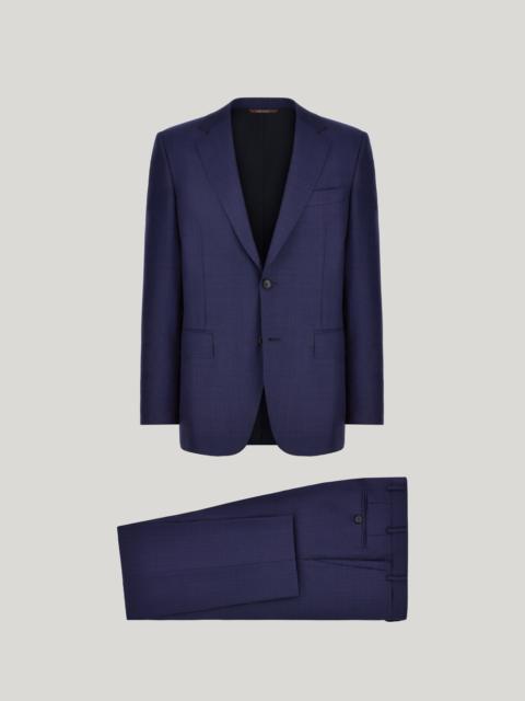 Canali BLUE PURE WOOL SUIT WITH SINGLE-BREASTED TWO-BUTTON JACKET