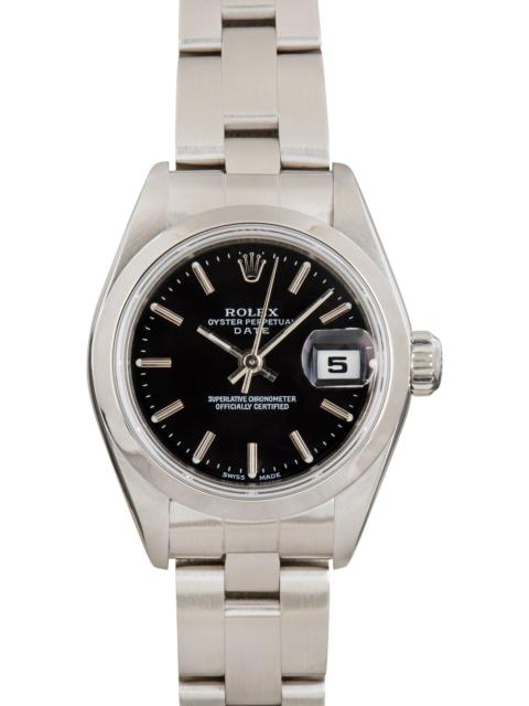 ROLEX Ladies Rolex Date Stainless Steel 69160 Black Dial