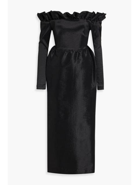 KIKA VARGAS Enya off-the-shoulder taffeta maxi dress